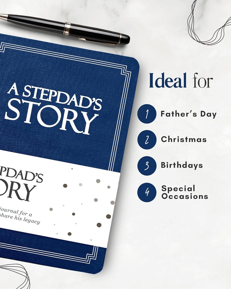 Coco & Lan Stepdad's Life Story Journal (Hardcover): A Meaningful Keepsake for Stepdad to Share His Journey & Memories, Book Includes 250+ Prompt Questions, Sentimental Gift for Father's Day, Birthday, Christmas - Image 5